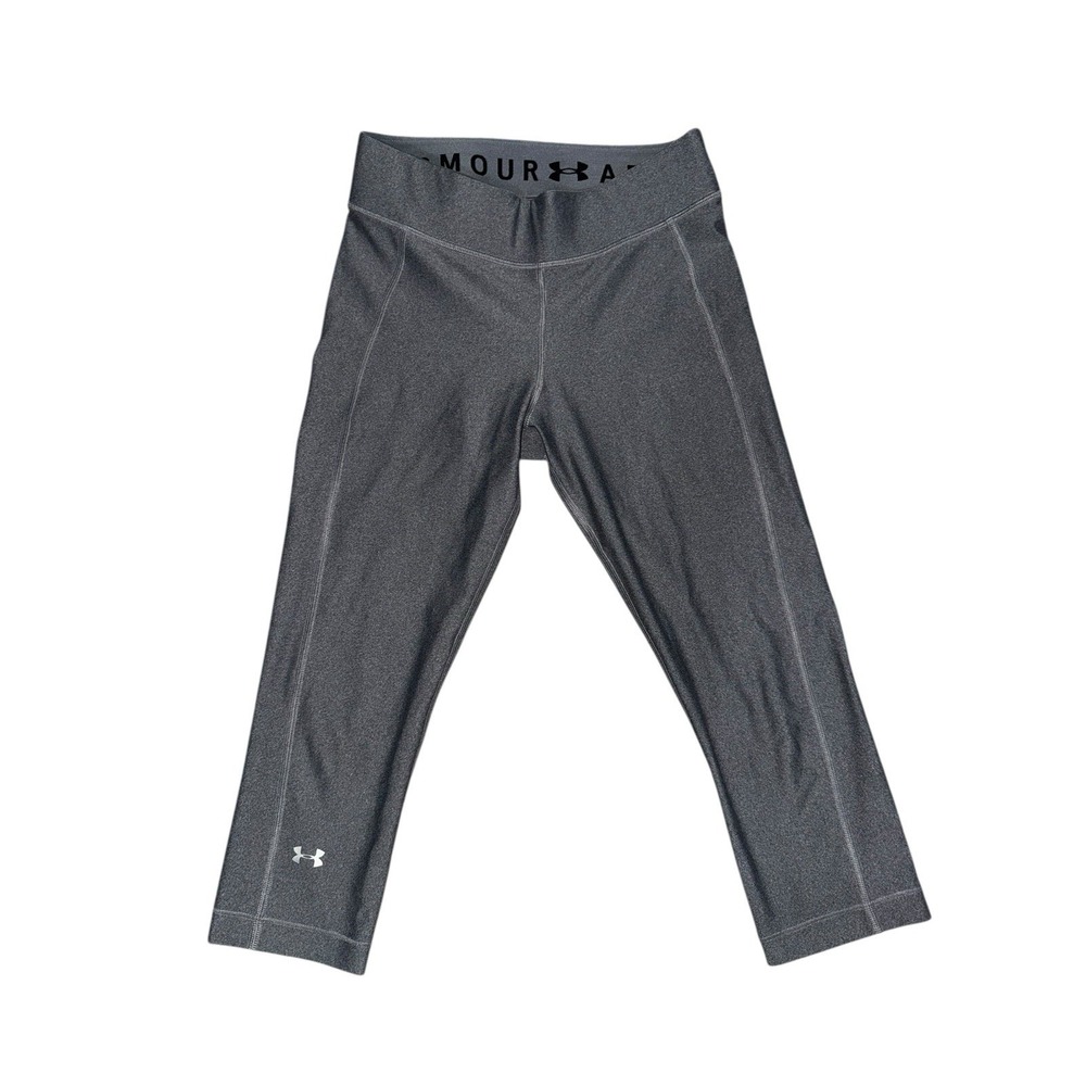 Under Armor Women's Medium Compression Leggings Gray Cropped EUC